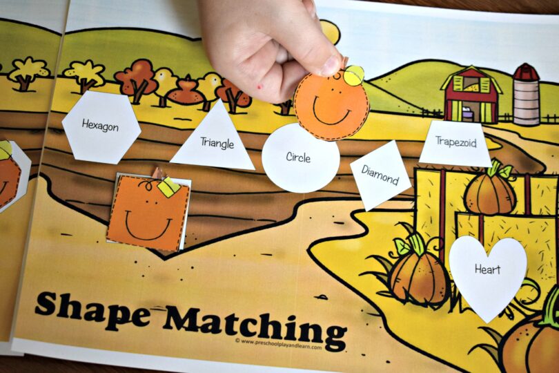 FREE Printable Pumpkin Shape Games for Preschoolers