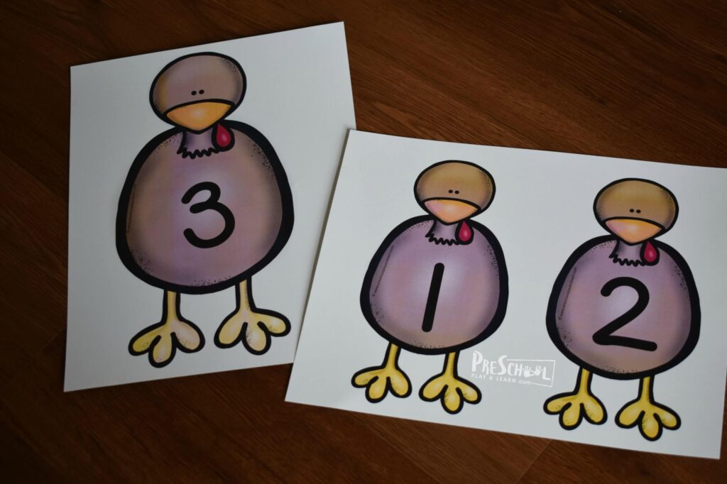 Thanksgiving math activity for toddlers, preschoolers and kindergartners to practice counting to 10