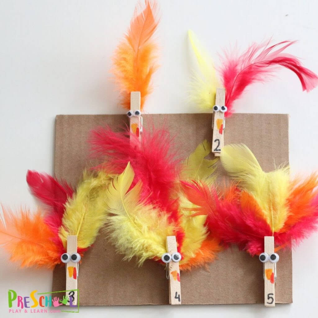 Super fun turkey counting activity for preschoolers, toddlers, and kindergartners