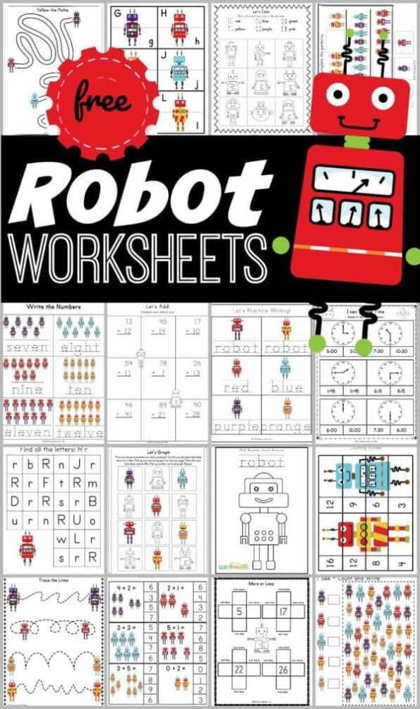 FREE Printable Robots &amp; Gears Counting Activities