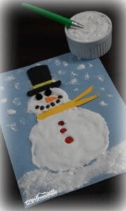 Easy to make snowman puffy paint recipe
