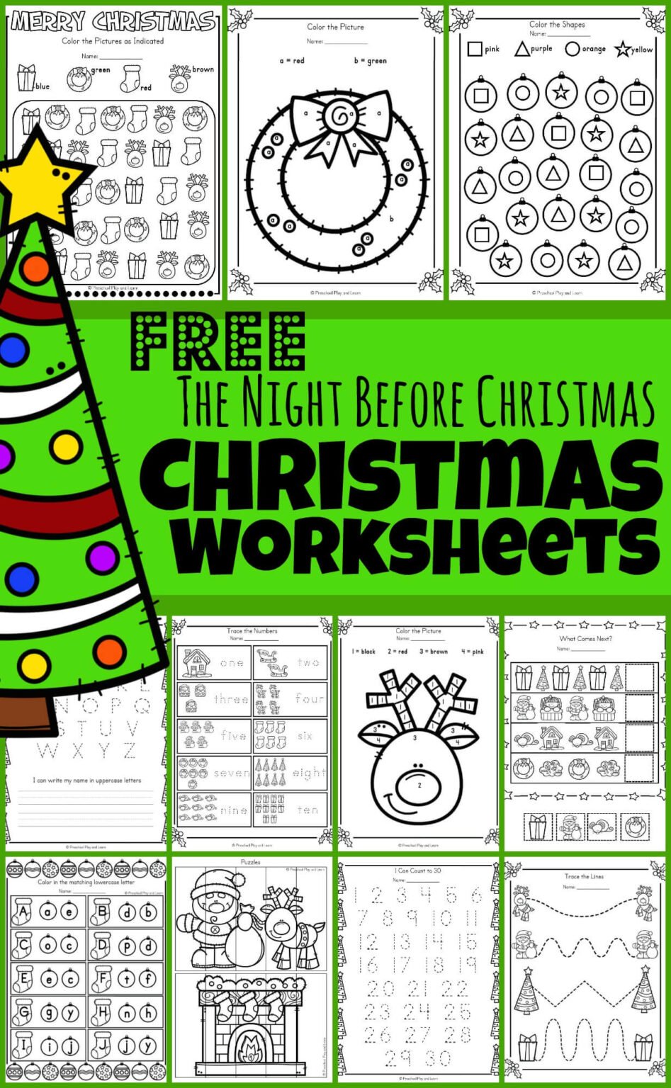 FREE ?The Night Before Christmas Worksheets
