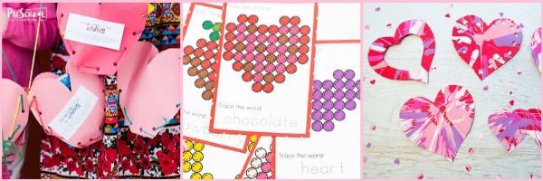Valentines Day Theme activites for toddler preschool and kindergarten