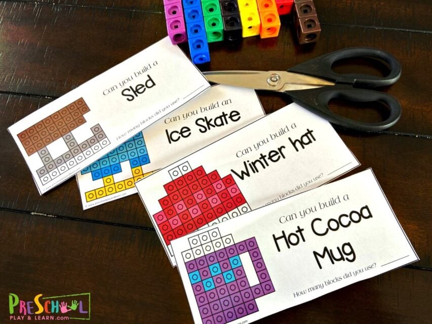 ️ FREE Winter Snapcube Printables Math Activity for Preschool