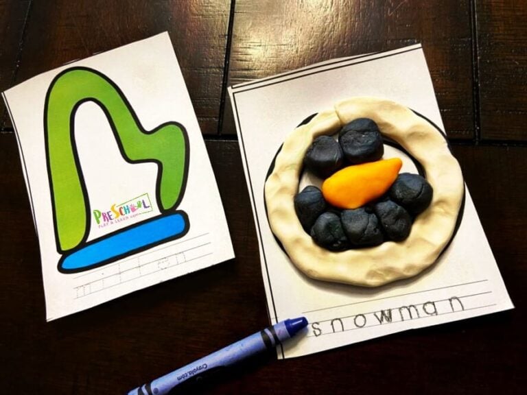 FREE Printable Winter Playdough Mats Activity for Preschool