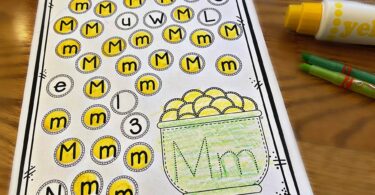 do a dot pritnables to help preschool, prek, kindergarten age students work on letter recognition