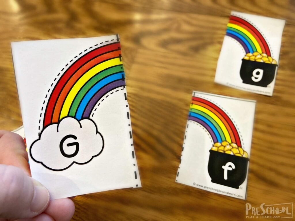 St Patrick's Day Letter Matching activity for preschoolers, kindergartners, and first graders in march