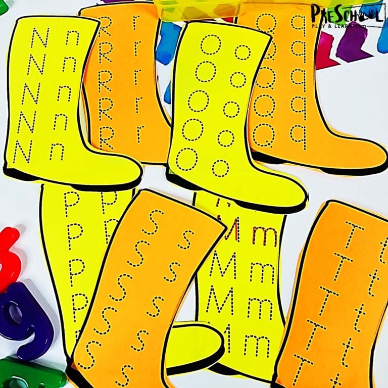 Rainboots Letter Tracing – Spring Activity for Preschool