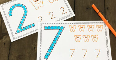 count to 10 and trace numbers with these free printable number worksheets for toddler, prek, kindergarten and preschool math during february