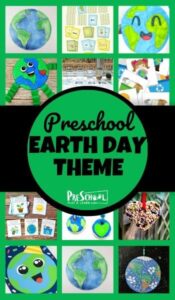 Earth Day Theme - lots of fun earth day activities for preschoolers including educational activities to learn about math and literacy as well as earth day crafts and free earth day printables for toddler, preschool, prel, and kindergarten age kids. Perfect for celebrating earth day with kids this april 22nd #earthday #preschool #prek