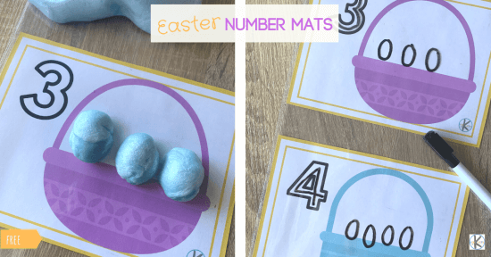 FREE Printable Counting Easter Playdough Mats