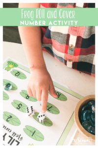Super cute, FREE Frog Number Recognition Game is a great way for toddler, preschool pre k students to work on counting and number recognition with a fun spring themed math activity