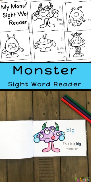 Children will love learning sight words with this cute monster sight word reader. When decorating the cute monsters, they can get as creative as they want, then enjoy learning to read the preschool sight words and simple sentence. This monster printable is perfect for preschool, pre k, and kindergarten students!