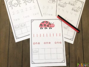free printable Tracing Number Worksheets perfect for spring learning