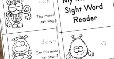 free printable preschool sight words reader featuring funny monsters