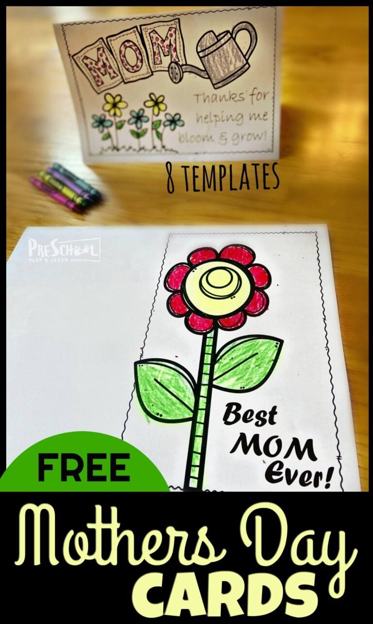 FREE Printable Homemade Mothers Day Cards to Color pdf