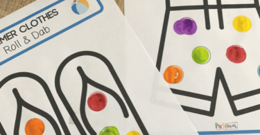 Summer themed bingo dauber worksheets for toddlers, preschoolers, pre k, and kindergartners