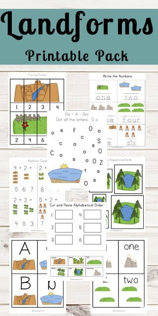 FREE Do a Dot Landforms for Kids Worksheets