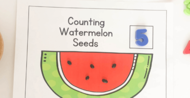 fun hands on math activity for preschool, pre k, and kindergarten for summer learning