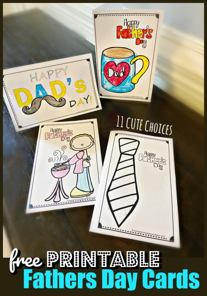 Grab one of these super cute printable fathers day cards to celebrate dad this year on Father's Day! There are lots of free printable fathers day cards to choose from to colour. From a funny mustache to a heart Dad mug, grilling dad to a Happy Fathers Day tie, and more! Use these printable fathers day cards to color with kids of all ages from toddler, preschool, pre-k, kindergarten, first grade, 2nd grade, and 3rd graders too. Simply print pdf file with Father's Day Card and you are ready to go!