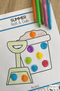 super cute, free printable summer worksheets for preschoolers using color by code