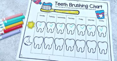 download the free Printable Teeth Brushing Chart and print as many as you need for your kids