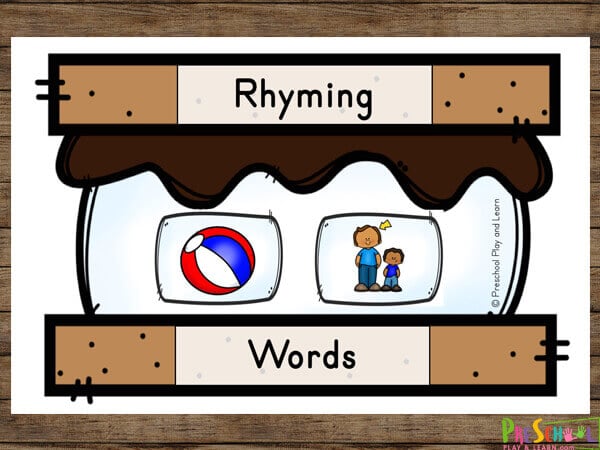 S’Mores Rhyming Words Activity with FREE Printable