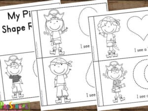 fun, printable shape activities for preschoolers with a pirate theme