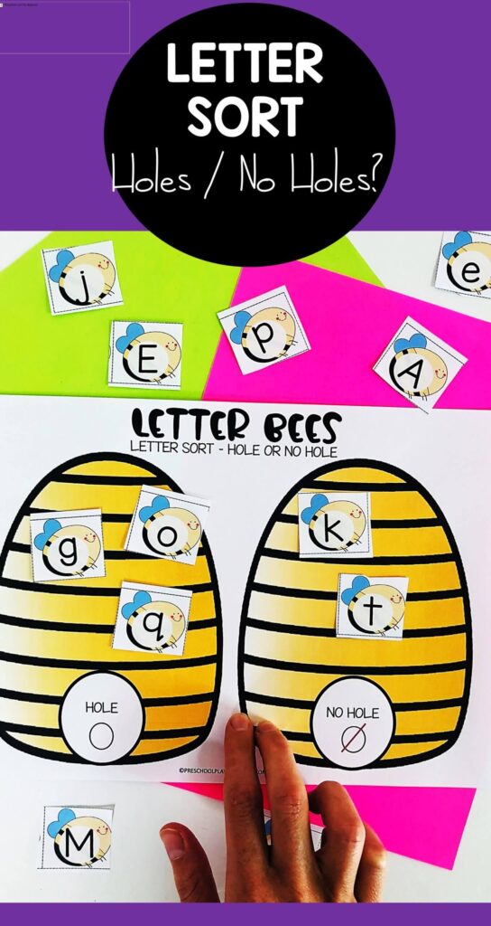 Help kids learn to look for differences in letters with this fun Visual Discrimination Activities for preschool, pre k, kindergarten, and grade 1. Use this bee themed activity as colorful sorting mats or cut and paste worksheets.