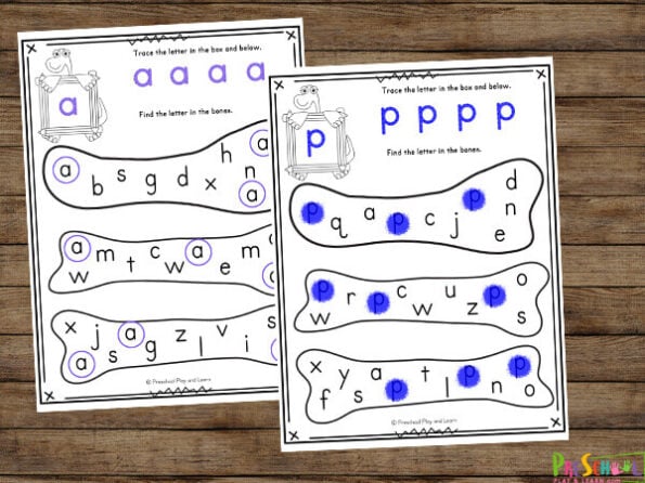 FREE FREE Printable Find the Letter Dinosaur Alphabet Worksheets