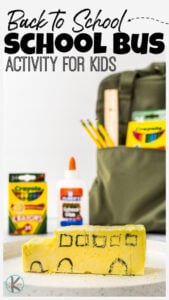 Look for simple, but outrageously FUN welcome back to school activities? Try this school bus back to school science activities to impress kids and dive right into learning about the chemical reaction between baking soda and vinegar! This first day of school activity allows preschool, pre-k, kindergarten, and first graders to melt the school bus with an easy chemistry experiment for kids. This cute project is perfect for the first week of school activities.
