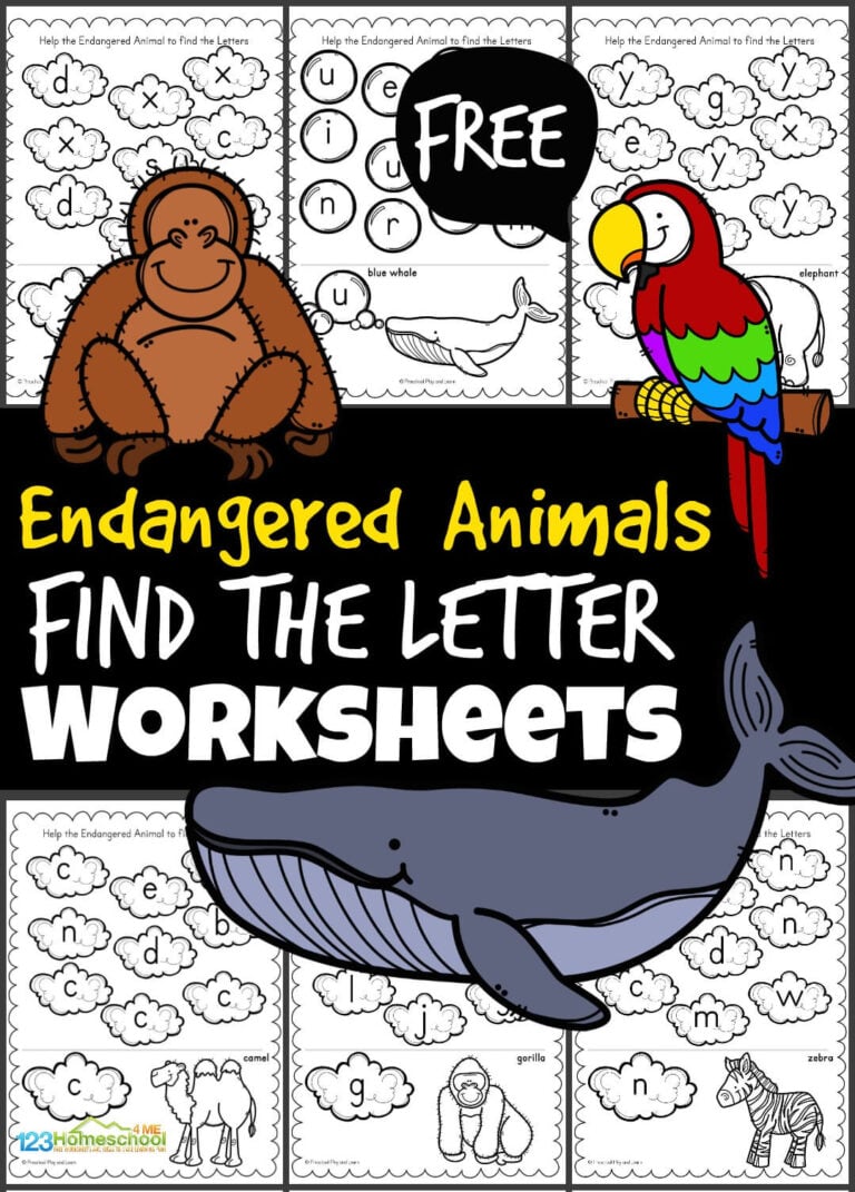 Animal Find the Letter Search – Visual Discrimination Worksheets
