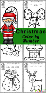 Learning to count from one to six is so much fun with these exciting new and free Christmas Color by Number worksheets. These Christmas Worksheets make it fun to practice number recognition while strengthening fine motor skills with these free preschool worksheets perfect for celebrating the holiday season in December. These Christmas color by number printables are great for toddler, preschool, pre-k, and kindergarten age children. Simply download the pdf file with the Christmas Math activity and you are ready!