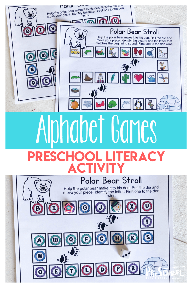 FREE Polar Bear Alphabet Games – Preschool Literacy Activity