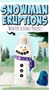 snowman science-errupting winter science experiment
