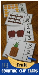 Count to 20 Fruit Clip Cards