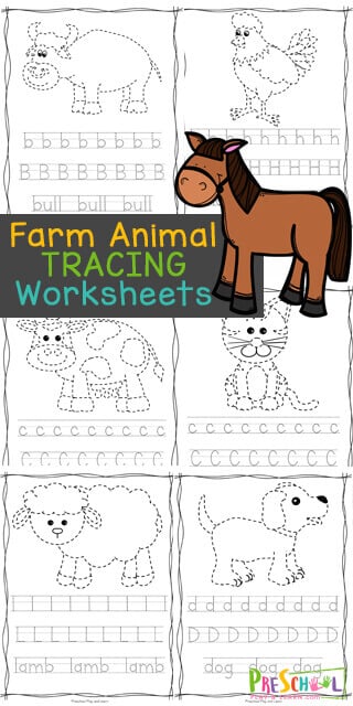 🐴 FREE Farm Animal Alphabet Tracing Worksheets