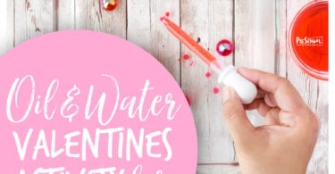 This fun Valentines Day Activity for Preschoolers is a great to demonstrate how oil and water don't mix. This valentines day ideas for preschool are lots of fun for toddler, pre-k, kindergarten, and first grade students. Add this to your Valentines Day theme as an easy and FUN Valentines Science that is perfect for February.
