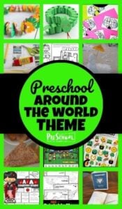 Study the countries around the world with your toddler, preschool, pre-k, kindergarten, and first graders using this Around the World Preschool Theme! Your kids will love learning math, science, and more with these engaging around the world activities for preschoolers, printables, and crafts. 