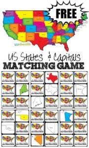 states and capitals matching game