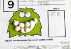 Monster Teeth Counting Playdough Mats - Dental Activity
