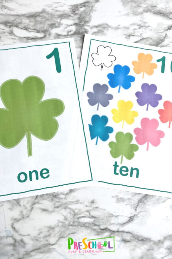 FREE St Patrick's Day Theme Rainbow Clover Number Posters