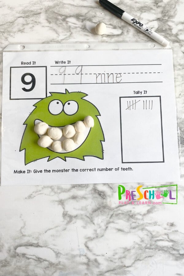 dental activities to improve number sense counting to 10