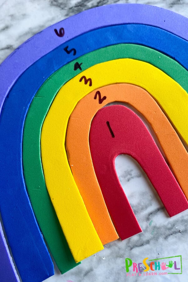 Foam Rainbow Puzzle Activity for Preschoolers