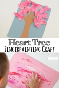 I just can’t believe that Valentines Day is coming up soon! We thought we would make a heart craft to spread some love! So today we are sharing a really pretty and unique fingerprint heart tree project. The best part is for this Valentines Day Craft, we get to fingerpaint! This valentine’s day crafts for preschoolers is perfect for kids of all ages from toddler, preschool, pre-k, kindergarten, first grade, and 2nd grade too. So grab some custruction paper, paints, and your child and we are ready to make a fun Valentines Day Art Project for February.