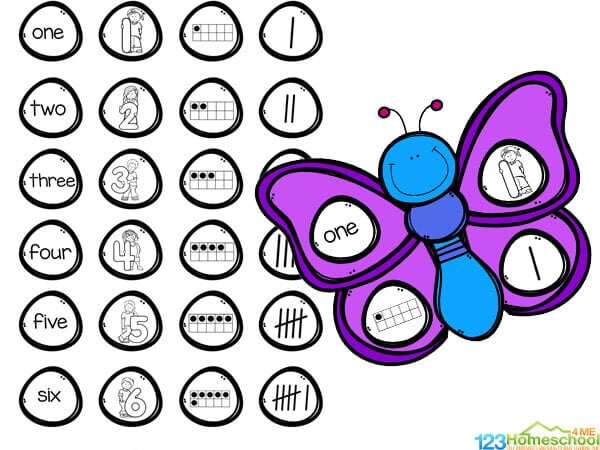 Butterfly Printable math activity