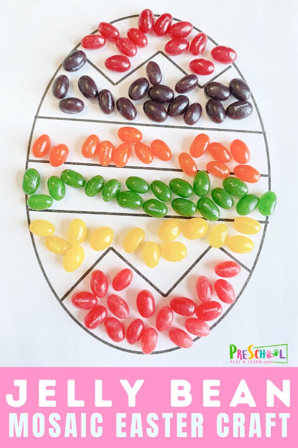 Jelly Bean Mosaic Craft – Easter Activity for Preschoolers (free printable)
