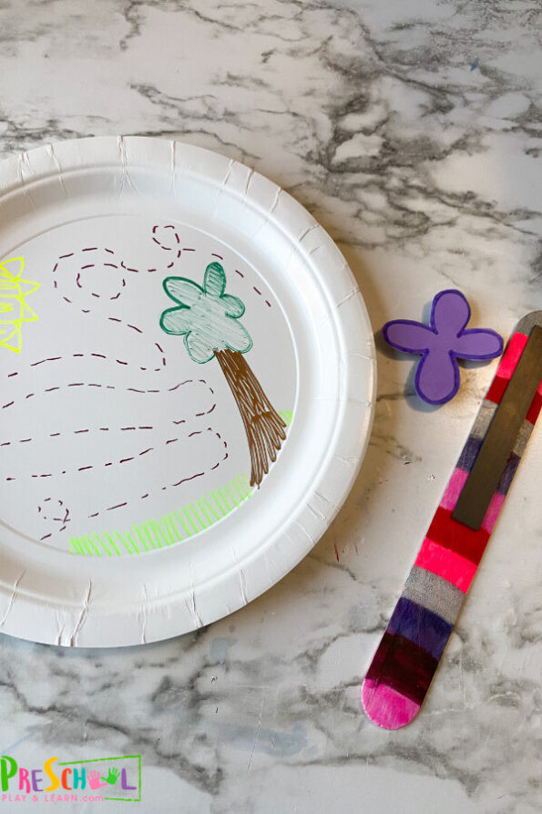 🧲 Paper Plate Magnetic Maze - Preschool Magnet Activity