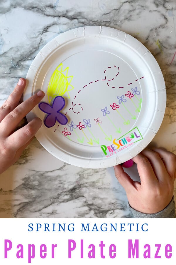 Kids will love making and playing with these paper plate magnetic mazes. This preschool magnet activity is such a creative STEM activity that combines problem solving, art, and science for an EPIC activity kids will love! This magnet experiments for kids is perfect for preschool, pre-k, kindergarten, and first grade students. All you need are a few simple materials and you are ready to learn and play with this magnet activities for kids. 