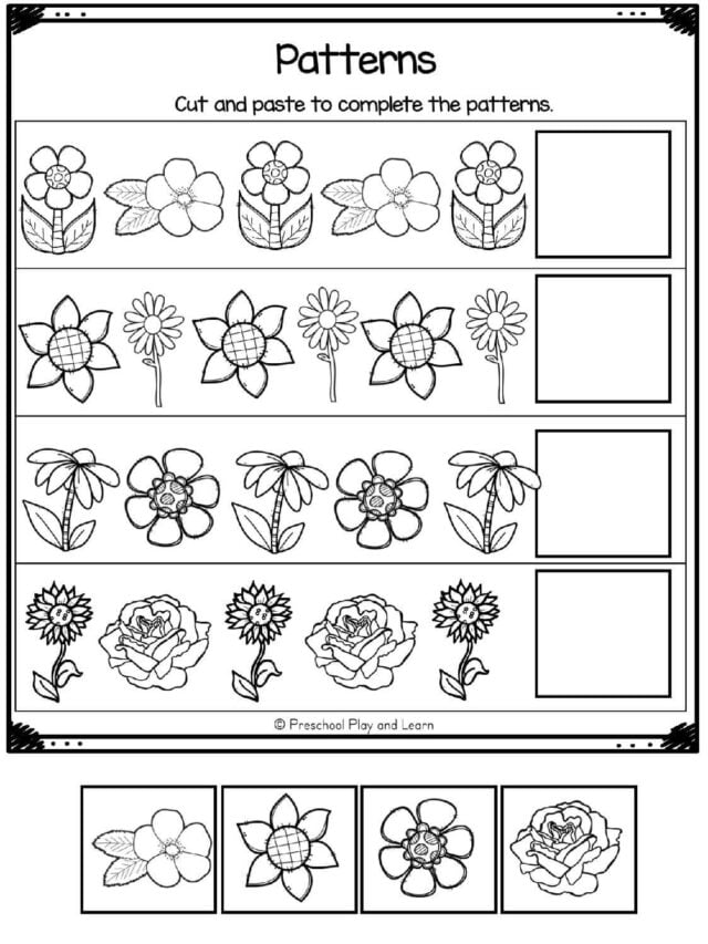 Flower Free Printable Preschool Worksheets